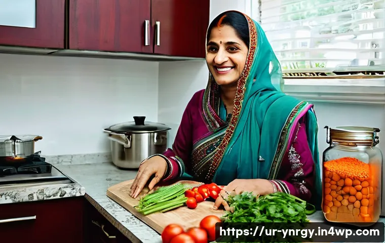 에너지 절약을 위한 간편 조리법 - **Weekly Meal Prep in a Pakistani/Urdu Kitchen**
    A vibrant, sunlit kitchen in a modern Pakistani...