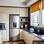 에너지 절약을 위한 요리 도구 추천 - A modern kitchen interior featuring energy-saving appliances popular in Pakistani homes, such as a s...